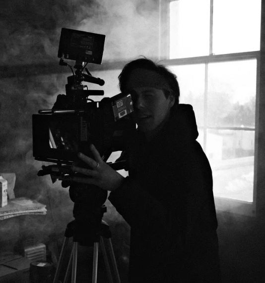 Milan Szatmari behind a cinema camera